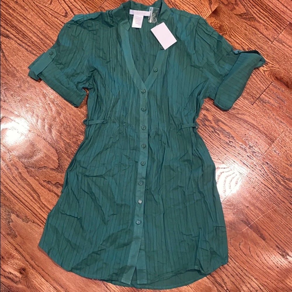Green Short Sleeve Tunic Top